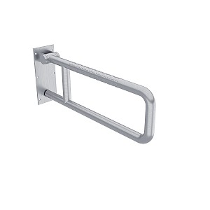Brushed stainless steel Folding safety grab bar 600 mm U shape. Diameter 32 mm. Brushed surface - matt. Stainless steel (18/8).