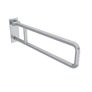 Brushed stainless steel Folding safety grab bar 800 mm U shape. Diameter 32 mm. Brushed surface - matt. Stainless steel (18/8).