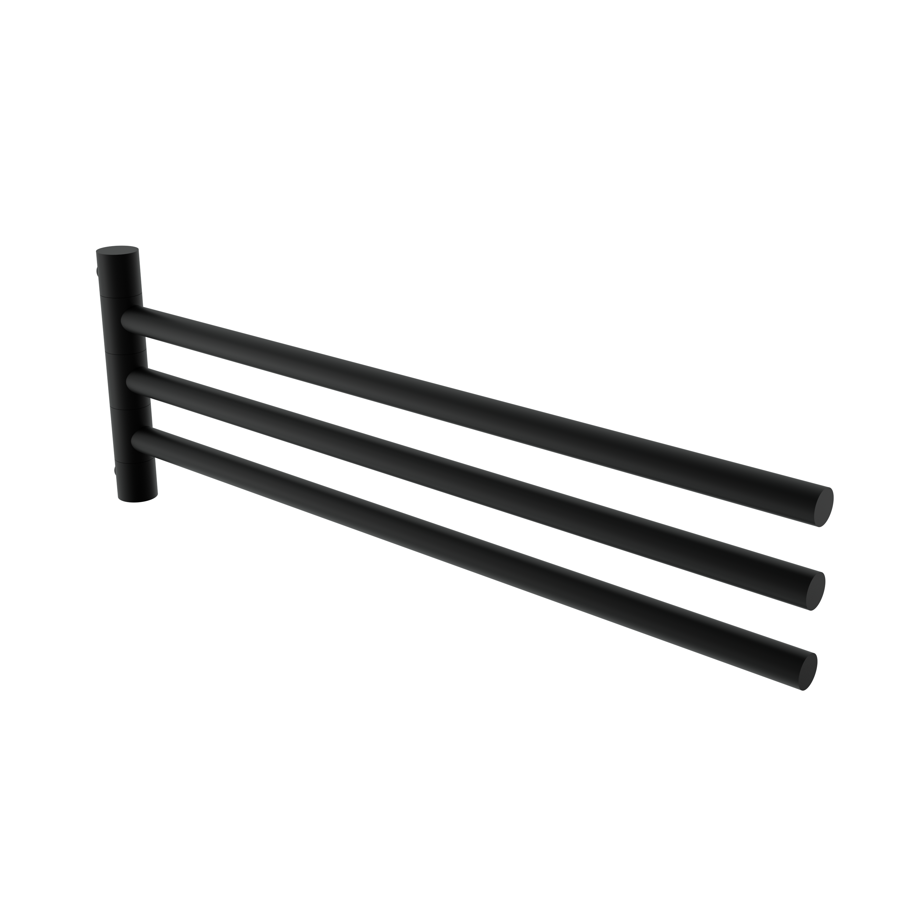 Černý držák na ručníky otočný, 42 cm