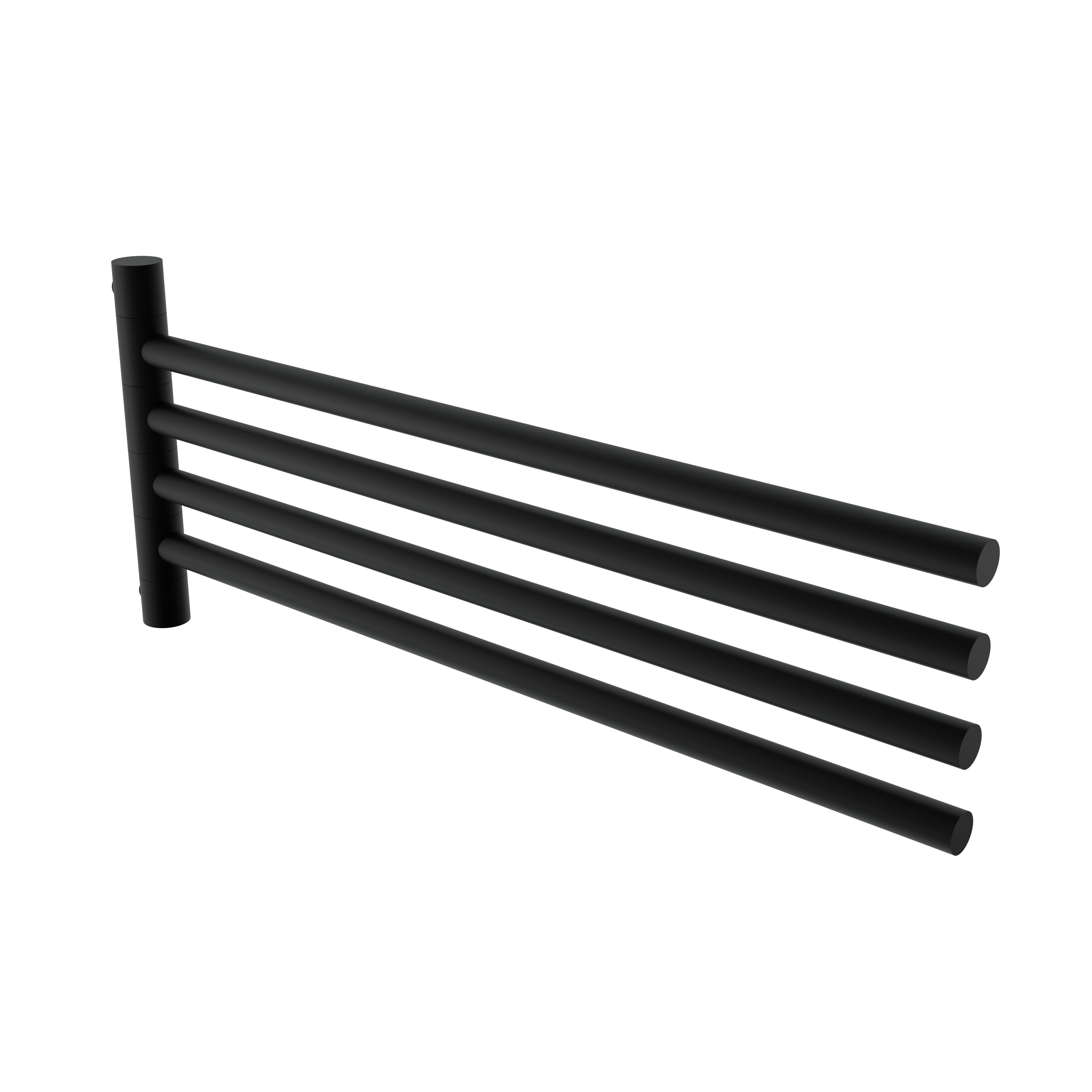 Černý držák na ručníky otočný, 42 cm