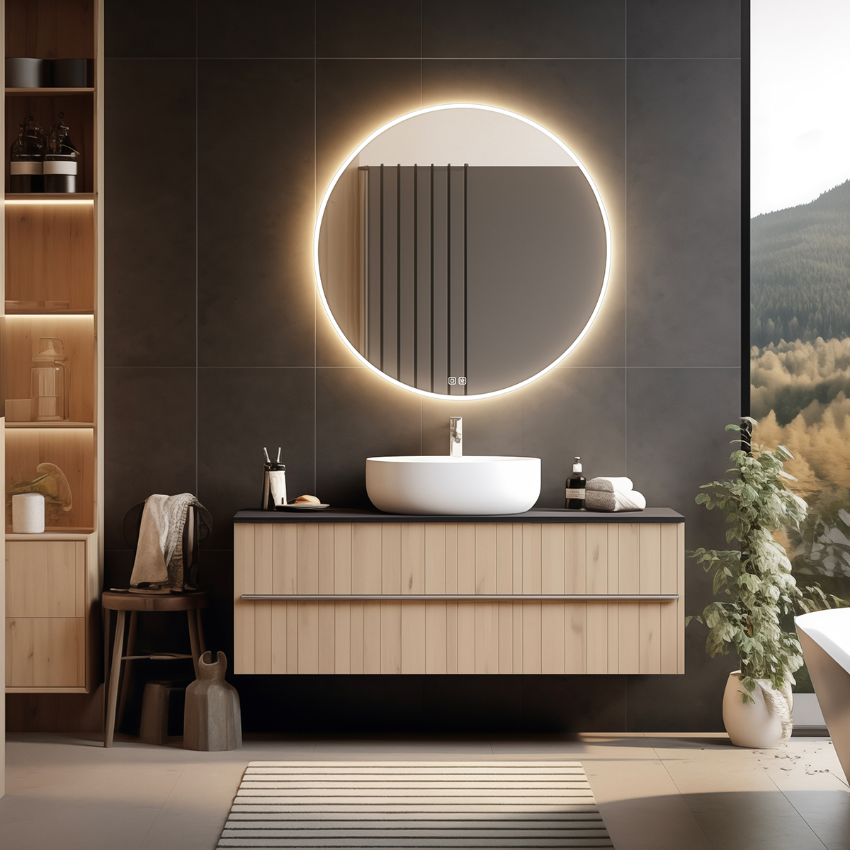 Kulaté LED zrcadlo pr. 100, dotykový senzor