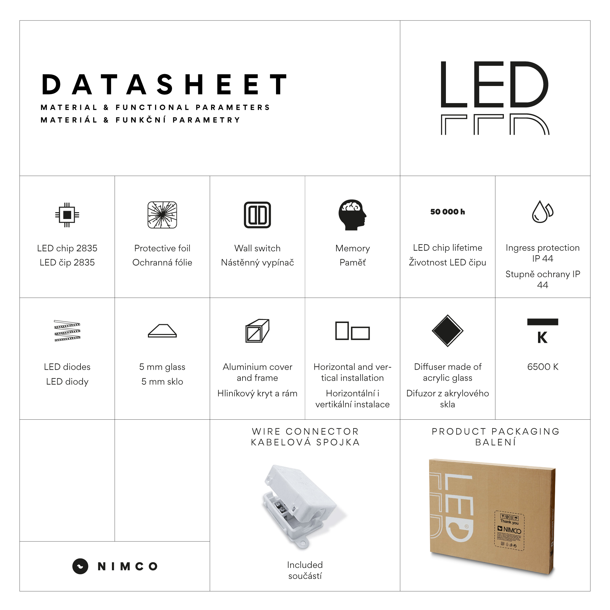 LED zrcadlo 80 x 60