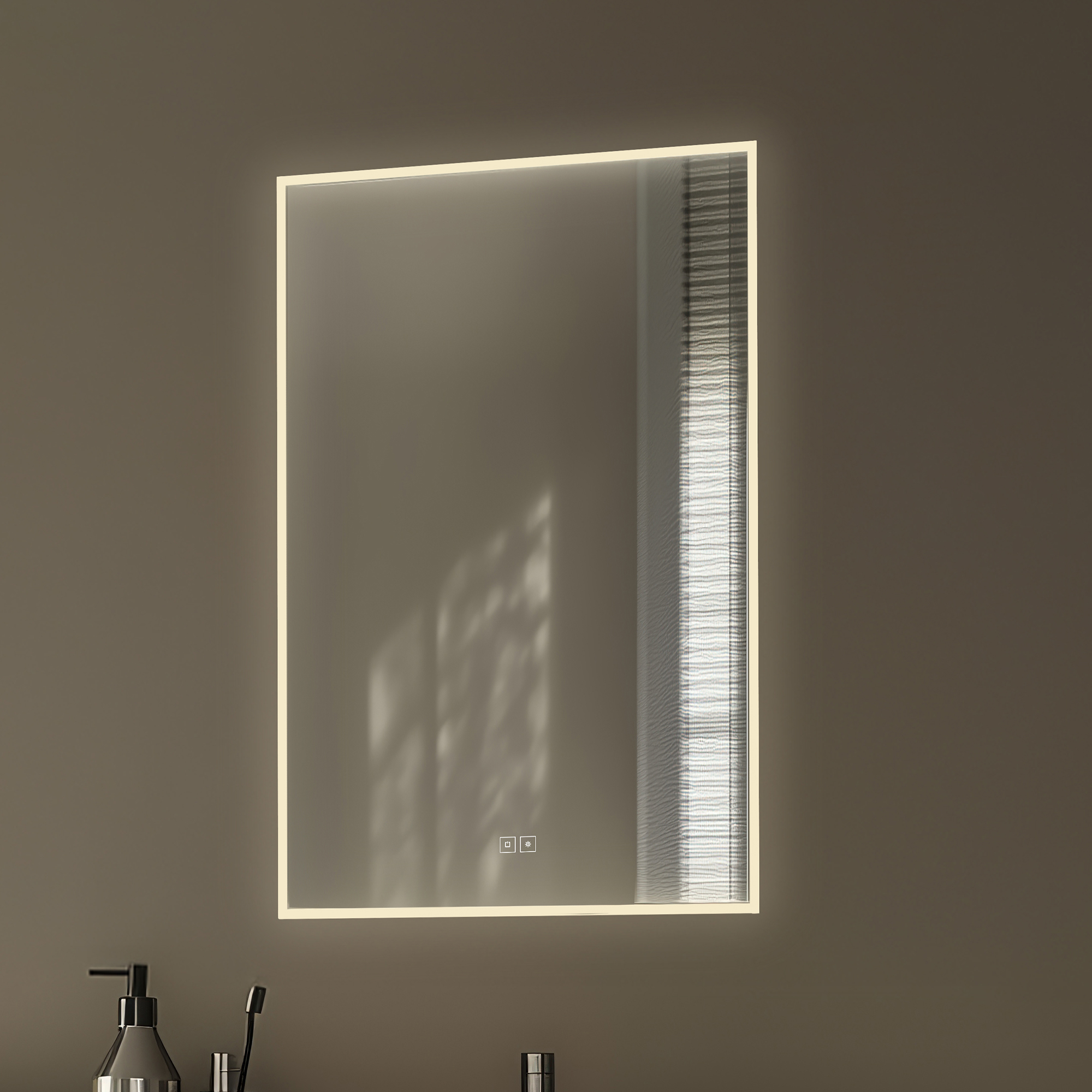 Bílé LED zrcadlo 600x800 se dvěma dotykovými senzory