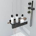 Walk-in shower wall shelf