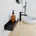 Black shower shelf 50 cm