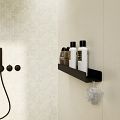 Black shower shelf 50 cm