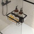 Walk-in shower wall shelf