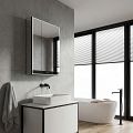 Black LED backlit mirror cabinet 500.