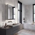 Black LED backlit mirror cabinet 600.