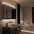 Black LED backlit mirror cabinet 1200.