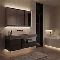 Black LED backlit mirror cabinet 1200.