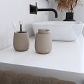 Soap dispenser, toothbrush cup, toilet brush holder