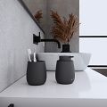 Soap dispenser, toothbrush cup, toilet brush holder