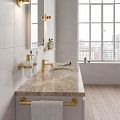Soap dispenser, brass pump