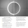 Black LED mirror 1200x700 with two touch sensor