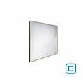 Černé LED zrcadlo 600x600 s dotykovým senzorem