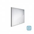 Černé LED zrcadlo 700x700 s dotykovým senzorem