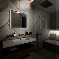 Černé LED zrcadlo 700x700 s dotykovým senzorem