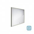 Černé LED zrcadlo 700x700 s dotykovým senzorem