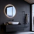 BLACK ROUND LED mirror dia. 600