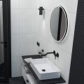 Černé kulaté LED zrcadlo pr. 600 s dotykovým senzorem