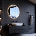 BLACK ROUND LED mirror dia. 800