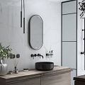 BLACK LED mirror 450x900 with two touch sensor