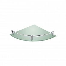 Chrome Corner glass for shelf Corner satin glass for shelf with rail.