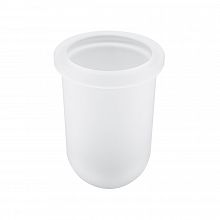 Toilet brush holder Spare container for toilet brush made of satin glass.