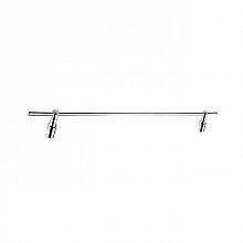 Chrome Rail for shelf, 42 cm Rail for shelf 50 cm. Height 4 cm. For glass of 5 mm thickness.