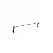 Chrome Rail for shelf, 25 cm Rail for shelf 25 cm. Height of rail 3,5 cm. Maximal thickness of glass 8 mm.