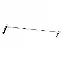 Chrome Rail for shelf, 40 cm Rail for shelf 40 cm. Height of rail 3,5 cm. Maximal thickness of glass 8 mm.