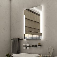 Aluminium LED  mirror 600x800 Illuminated bathroom LED mirror. Output 15 W, temperature 6500 K. 1080 Lumens.