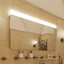 Aluminium LED mirror 1200x700 with touch sensor Illuminated bathroom LED mirror. Output 18 W. Possibility of setting color temperature 3000 - 6500 K. 1296 Lumens.