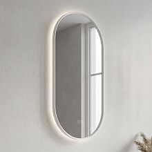Nimco bílé oválné LED zrcadlo s podsvícením, stmívač 50x100 ZPB 62004LVX-05