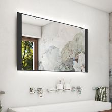 Black Black LED mirror 1200x650 Illuminated bathroom LED mirror. Output 33 W, color temperature 4000 K. 2376 Lumen.