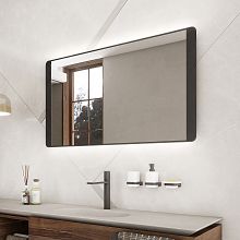 Black Black LED mirror 800x600 Illuminated bathroom LED mirror. Output 23 W, color temperature 4000 K. 1656 Lumen.