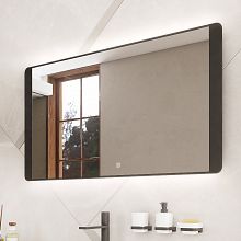 Black Black LED mirror 800x600 with touch sensor Illuminated bathroom LED mirror. Output 23 W. Possibility of setting color temperature 3000 - 6500 K. 1656 Lumen.