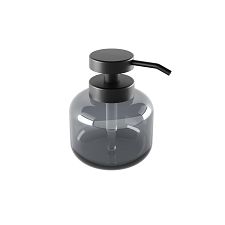 Black Liquid soap dispenser, plastic pump Liquid soap dispenser made of translucent black glass with a glossy finish. Plastic pump in matte black. Capacity 400 ml.