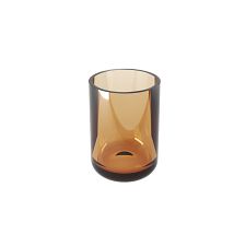 Brown Toothbrush cup Toothbrush holder made of translucent brown glass with a glossy finish.