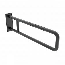 Black Fixed support grab bar 800 mm U shape. Diameter 32 mm. Surface color black matt - material Stainless steel (18/8).