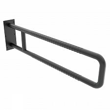 Black Fixed support grab bar 900 mm U shape. Diameter 32 mm. Surface color black matt - material Stainless steel (18/8).