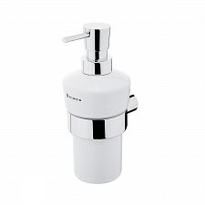 Chrome Soap dispenser, brass pump Soap dispenser. Brass pump with chrome surface finish. Ceramic container. Volume 280 ml.