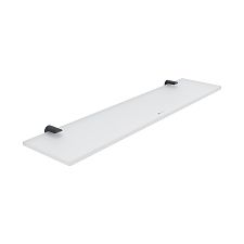 Black Black shelf without rail, 50 cm Shelf. Extra clear glass, satin . Size 50x11 cm. 8 mm thick glass!
