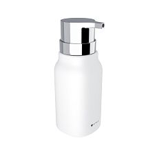 White Soap dispenser, plastic pump Ceramic dispenser for liquid soap white matte. Volume 425 ml. Soft-touch Surface.