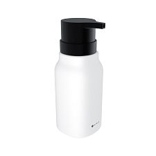 White Soap dispenser, plastic pump Ceramic dispenser for liquid soap white matte. Volume 425 ml. Soft-touch Surface.