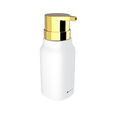 White Soap dispenser, plastic pump Ceramic dispenser for liquid soap white matte. Volume 425 ml. Soft-touch Surface.