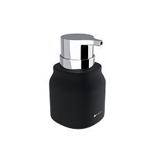 Black Soap dispenser, plastic pump Ceramic dispenser for liquid soap black matte. Volume 400 ml. Soft-touch Surface.