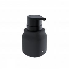 Black Soap dispenser, plastic pump Ceramic dispenser for liquid soap black matte. Volume 400 ml. Soft-touch Surface.