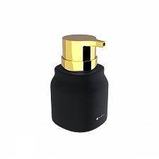 Black Soap dispenser, plastic pump Ceramic dispenser for liquid soap black matte. Volume 400 ml. Soft-touch Surface.